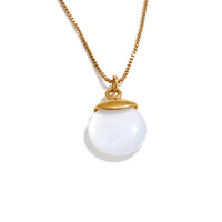 White Natural Stone Pendant Necklace