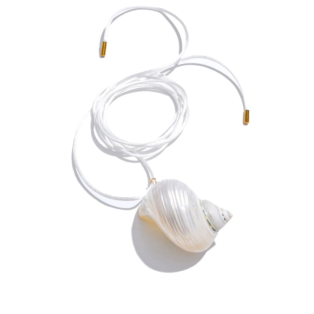 White rope shell charm pendant - product image