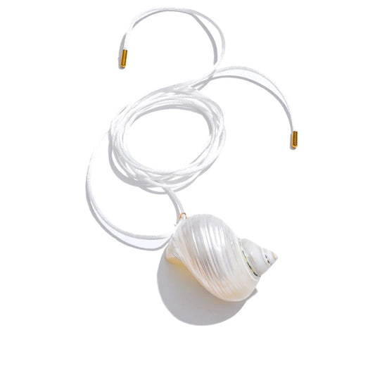 White rope shell charm pendant - product image