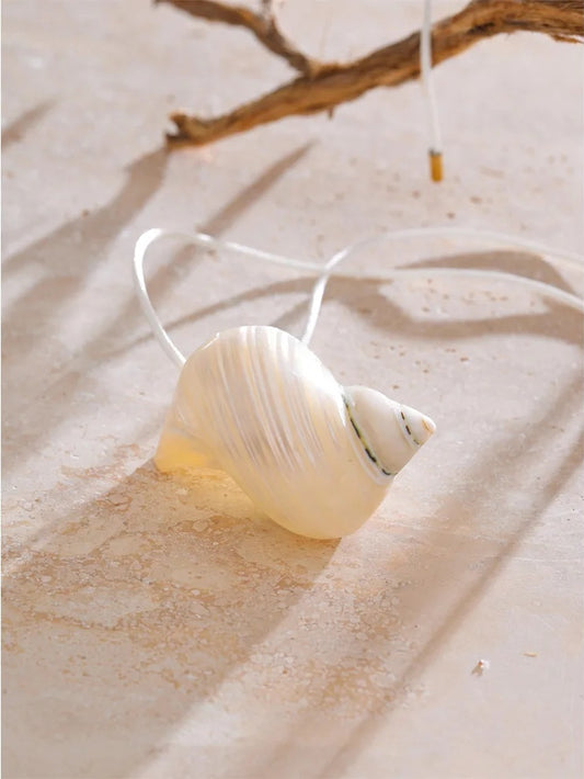 White rope shell charm pendant - product image