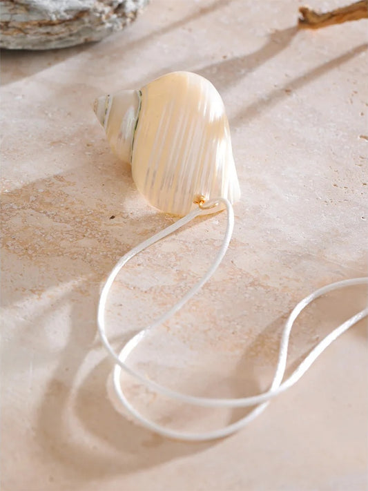 White rope shell charm pendant - product image