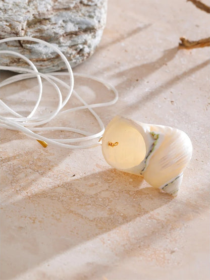 White rope shell charm pendant - product image
