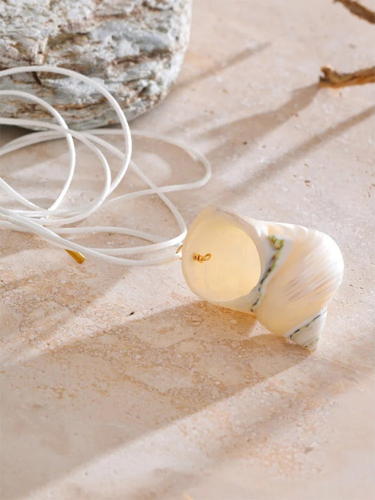 White rope shell charm pendant - product image