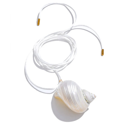 White rope shell charm pendant - product image