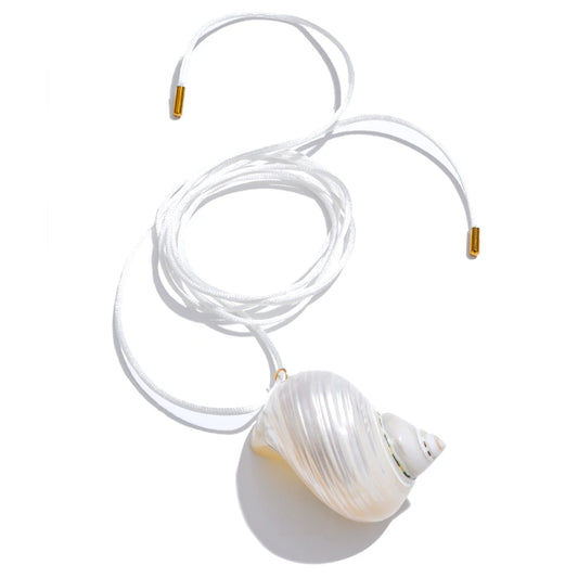 White rope shell charm pendant - product image