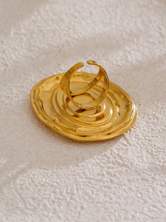 White shell oval adjustable ring - product image
