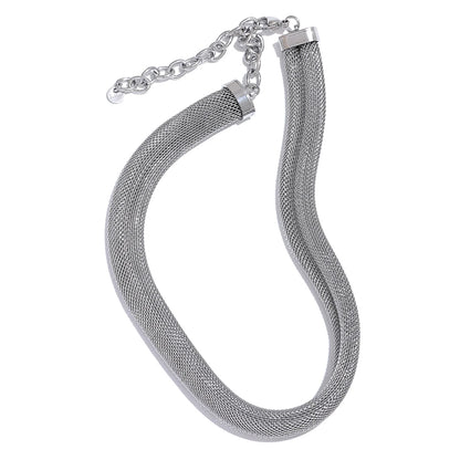 Wide collar metal necklace bracelet bangle set - product image