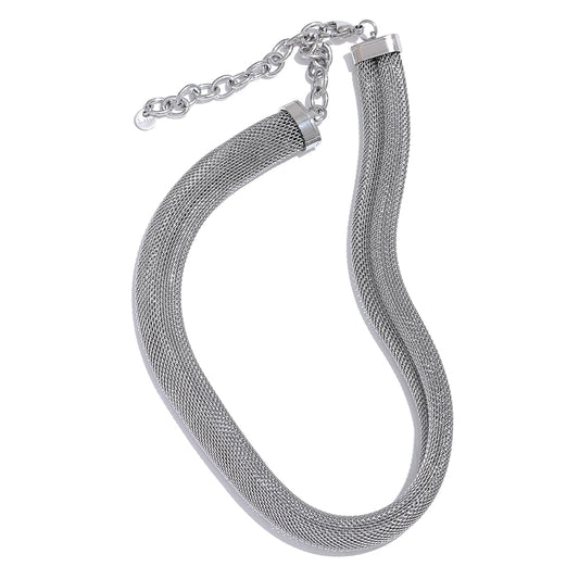 Wide collar metal necklace bracelet bangle set - product image