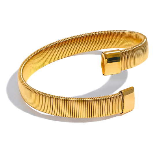 Wide cuban chain cuff bracelet bangle waterproof - product image