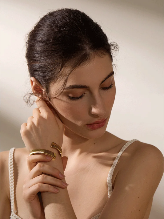 Wide cuban chain cuff bracelet bangle waterproof - product image