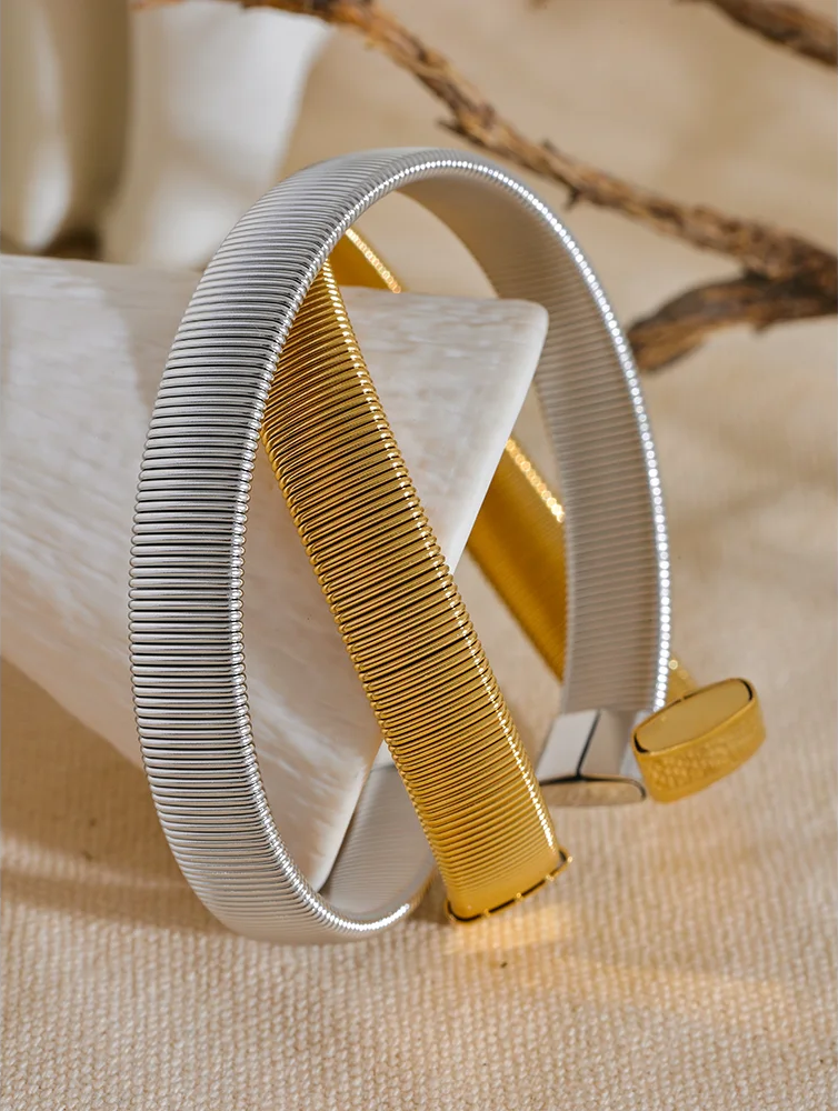 Wide cuban chain cuff bracelet bangle waterproof - product image