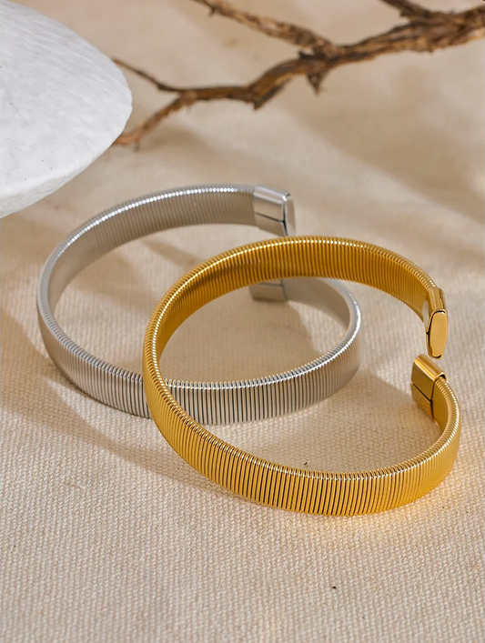 Wide cuban chain cuff bracelet bangle waterproof - product image