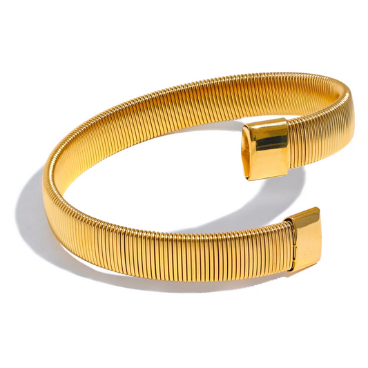Wide cuban chain cuff bracelet bangle waterproof - product image