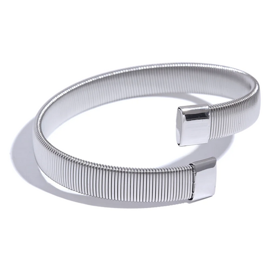 Wide cuban chain cuff bracelet bangle waterproof - product image