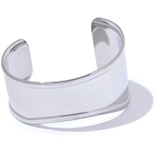 Wide cuff open metal bracelet unisex - product image