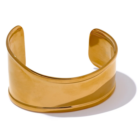 Wide cuff open metal bracelet unisex - product image