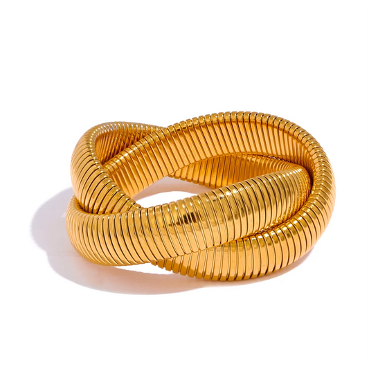 Wide heavy metal stackable bracelet bangle - product image