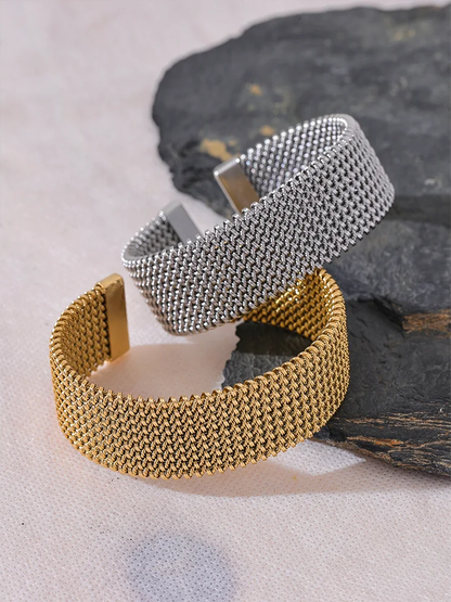 Wide open metal statement bracelet bangle - product image