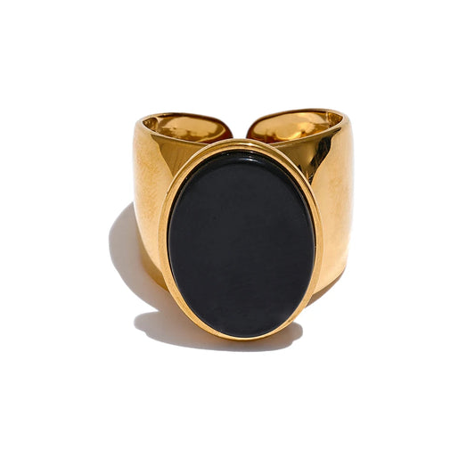 Wide stone contemporary ring women fashion - product image