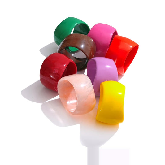Y2k large wide resin abstract bangle bracelet - product image