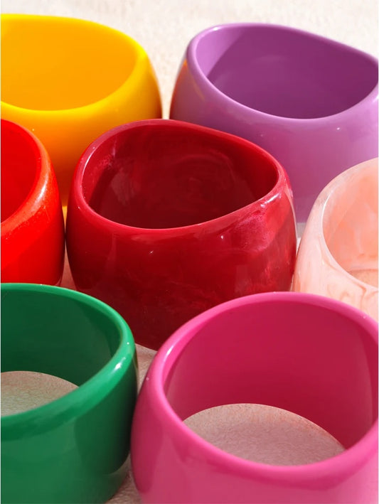 Y2k large wide resin abstract bangle bracelet - product image