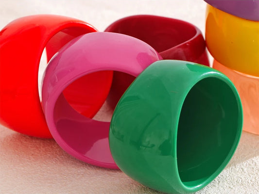 Y2k large wide resin abstract bangle bracelet - product image