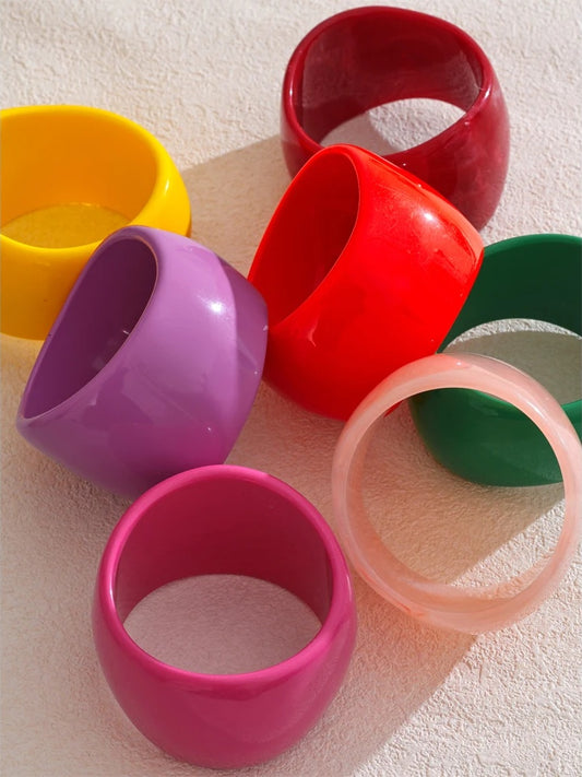 Y2k large wide resin abstract bangle bracelet - product image