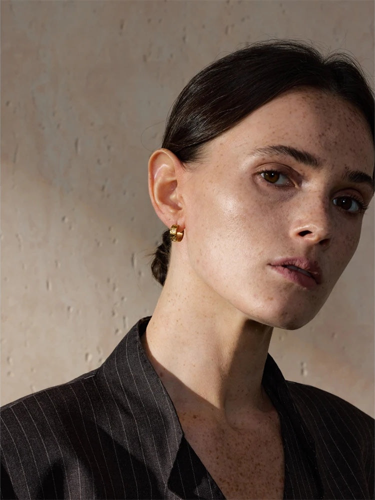 Zircon heart hoop earrings women fashion - product image