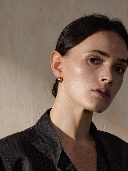 Zircon heart hoop earrings women fashion - product image