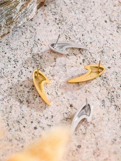 Zirconia abstract stud earrings gold platinum - product image