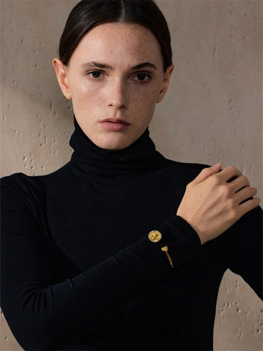 Zirconia angel heart open cuff bracelet - product image