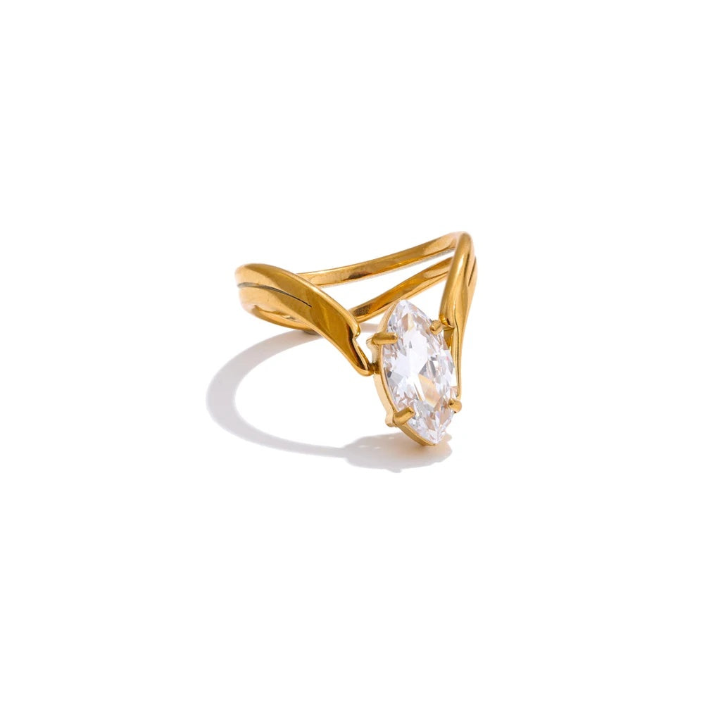 Zirconia delicate abstract women's ring - product image