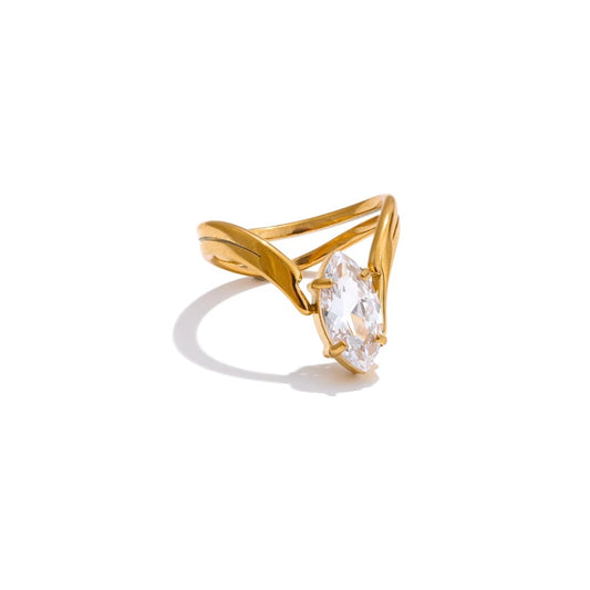 Zirconia delicate abstract women's ring - product image