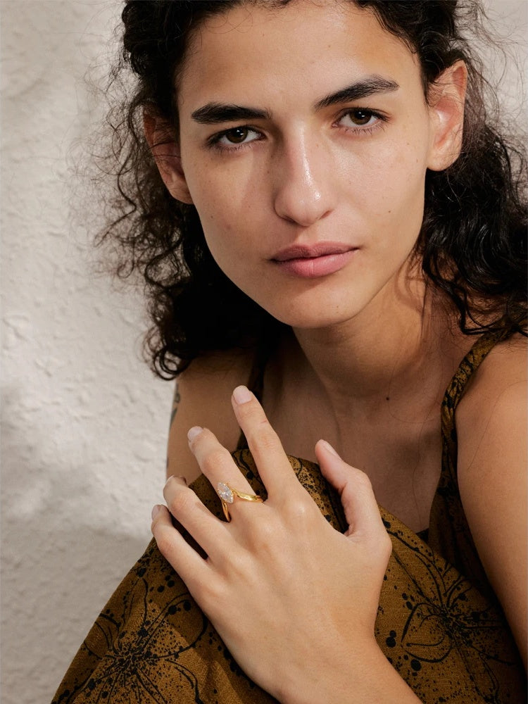 Zirconia delicate abstract women's ring - product image