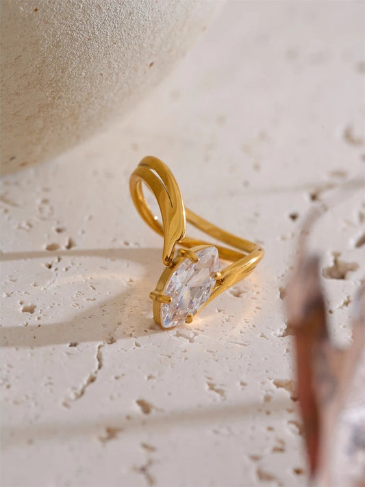 Zirconia delicate abstract women's ring - product image