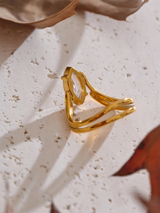 Zirconia delicate abstract women's ring - product image