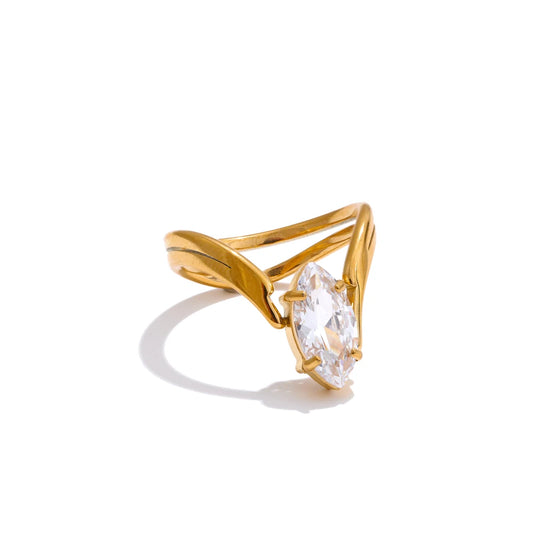 Zirconia delicate abstract women's ring - product image