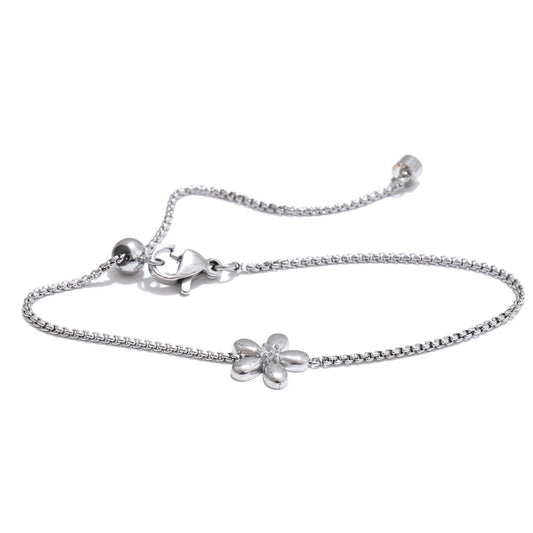 Zirconia flower pendant necklace bracelet earrings set - product image