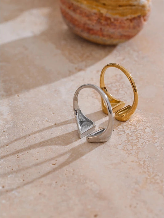 Zirconia heart love adjustable open ring - product image