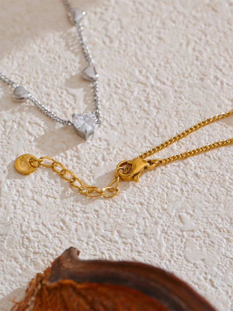Zirconia heart love chain ankle foot bracelet women - product image