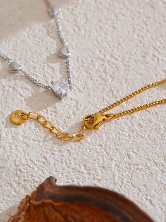 Zirconia heart love chain ankle foot bracelet women - product image