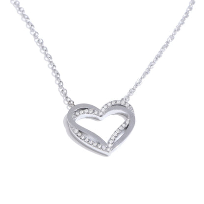 Zirconia heart love hollow pendant necklace - product image