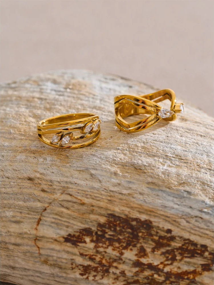 Zirconia layered hollow minimalist ring - product image