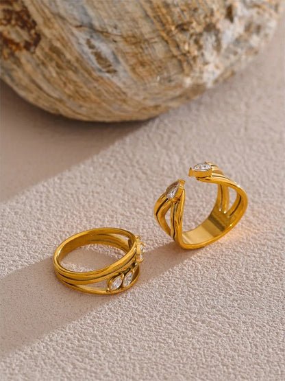 Zirconia layered hollow minimalist ring - product image