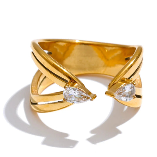 Zirconia layered hollow minimalist ring - product image