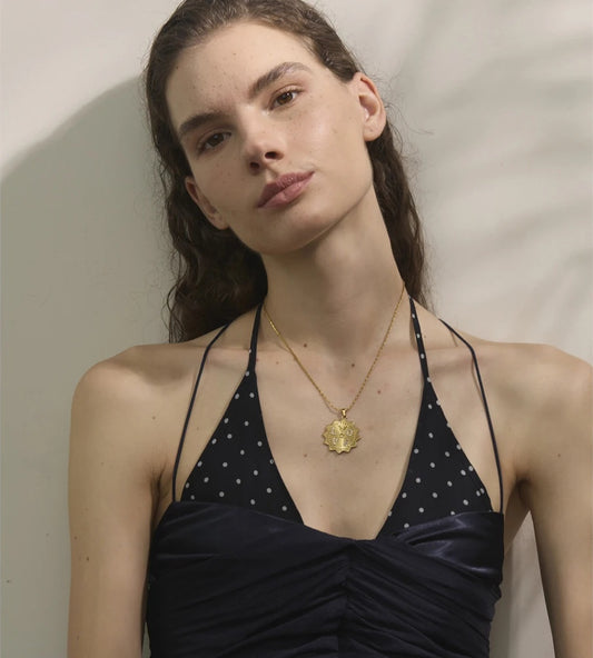 Zirconia love sun pendant modern necklace - product image