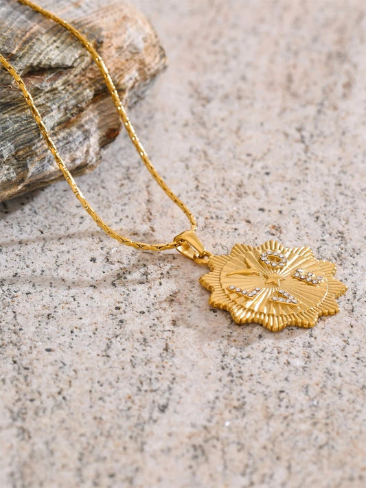 Zirconia love sun pendant modern necklace - product image
