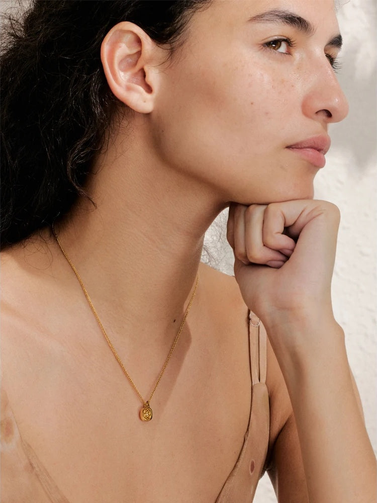 Zirconia square flower thick pendant necklace - product image