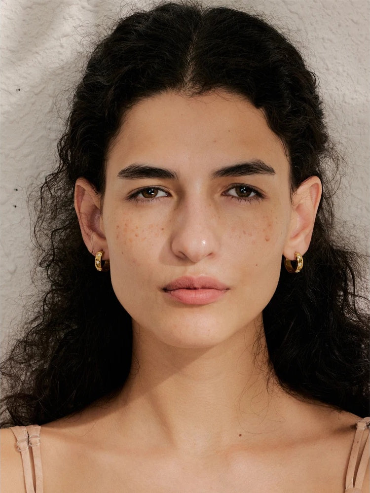 Zirconia star round daily hoop earrings women - product image
