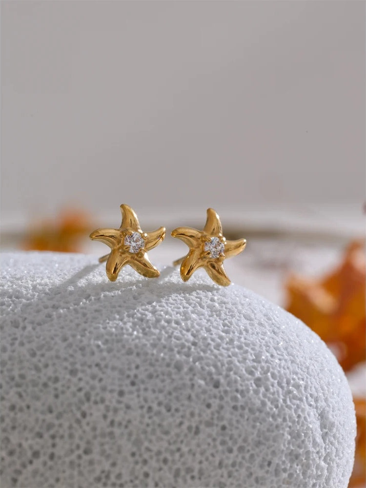 Zirconia starfish star daily stud earrings - product image
